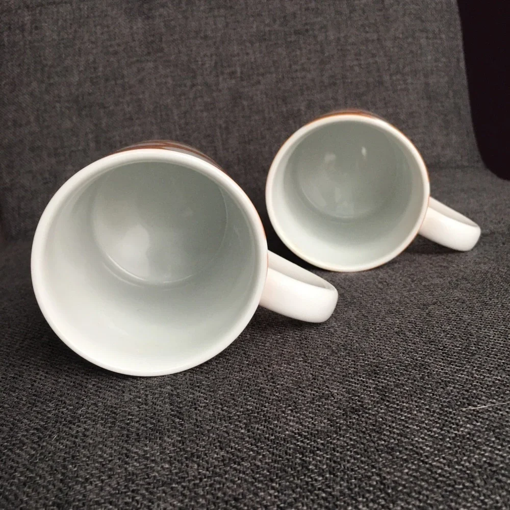 Set/2 Polka Dot Coffee Mugs, Yellow, White, 10 oz